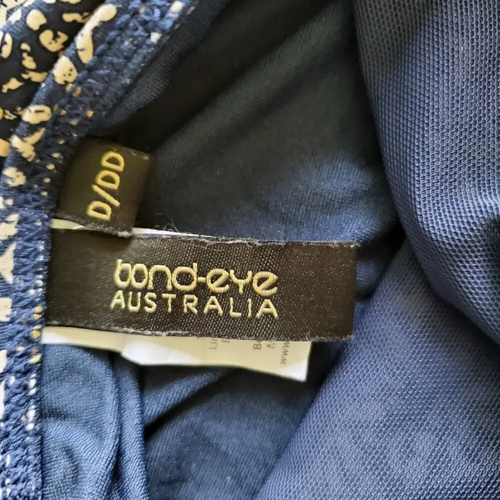 Bond-Eye Australia Nip Tuck Tummy Control Navy Gold Print Swimsuit 12 D/DD